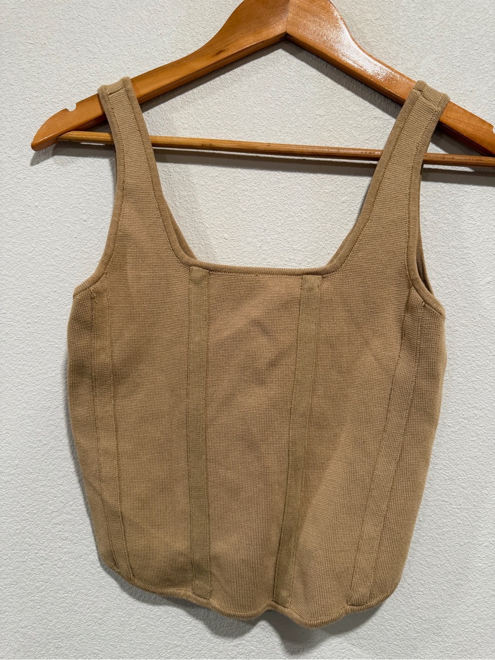 Square-Neck Corset Detail Tank Top